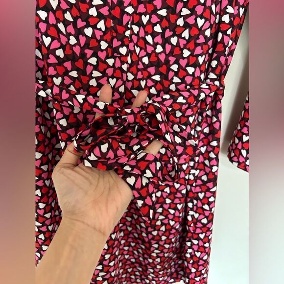 Loft Hearts Long Sleeves Belted Dress - Picture 9 of 11